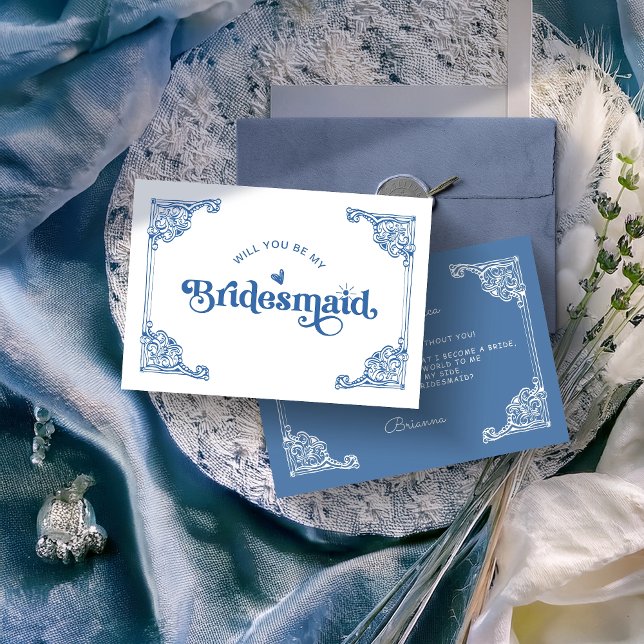 Vintage Antique Frame Bridesmaid Proposal card (Creator Uploaded)