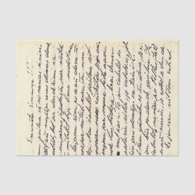 Vintage Antique Handwritten Letter Tissue Paper (Front)