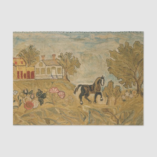 Vintage Antique Horse Image Tissue Paper (Front)