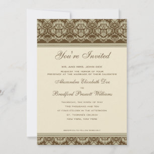 Vintage Antique Lace Wedding Invitation :: sepia