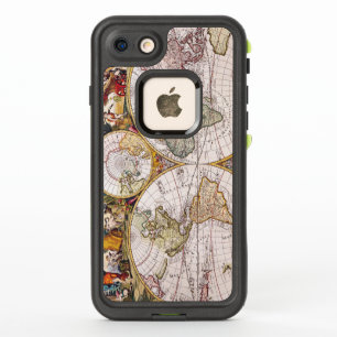 Vintage Antique Map of the World Circa 1686