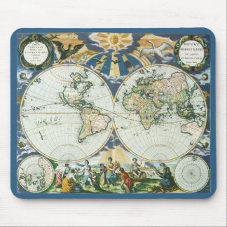 Vintage Antique Old World Map, 1666 by Pieter Goos Mouse Pad