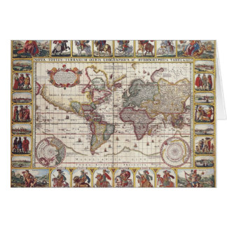 Vintage Antique Old World Map Design Faded Print