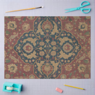 Vintage Antique Oriental Persian Red Pattern Tissue Paper