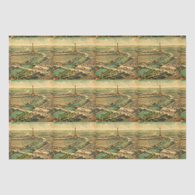 Vintage Antique Paris Print Tissue Paper (Front)