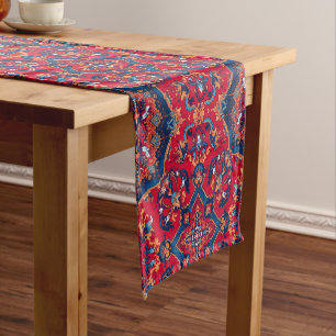 Vintage Antique Persian Oriental Turkish Pattern Short Table Runner