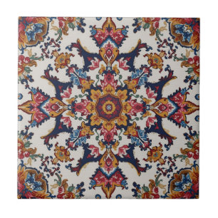 Vintage Antique Persian Oriental Turkish Pattern Tile