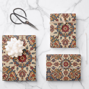 Vintage Antique Persian Oriental Turkish Pattern  Wrapping Paper Sheet