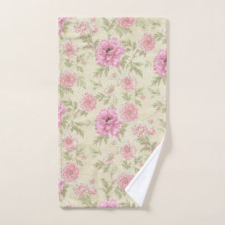 Vintage Antique Pink Rose Floral botanical Hand Towel