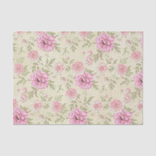 Vintage Antique pink Watercolor Floral botanical  Tissue Paper
