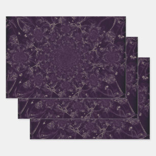 Vintage Antique Purple Abstract Elegant Decoupage Wrapping Paper Sheet