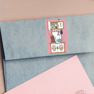 Vintage Antique Retro Kitchen Stove Coffee Pot Rectangular Sticker