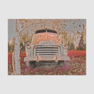 Vintage Antique Retro Rustic Autumn Truck  Tissue Paper