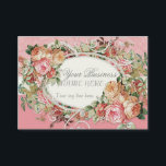 Vintage Antique Roses Floral Bouquet Modern Swirls Business Card<br><div class="desc">COLOR PALETTE: pastel bright pink, cream, grey and off white. DESIGN COLLECTION: Matching Feminine style Business Cards that are especially useful for florists, floral designers, wedding or bridal shoppes and wedding industry professional designers. If your design work is particulary lovely or lavish, this card is for you! This set is...</div>