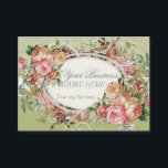 Vintage Antique Roses Floral Bouquet Modern Swirls Business Card<br><div class="desc">COLOR PALETTE: pastel moss, mossy sage green, cream, grey and off white. DESIGN COLLECTION: Matching Feminine style Business Cards that are especially useful for florists, floral designers, wedding or bridal shoppes and wedding industry professional designers. If your design work is particulary lovely or lavish, this card is for you! This...</div>