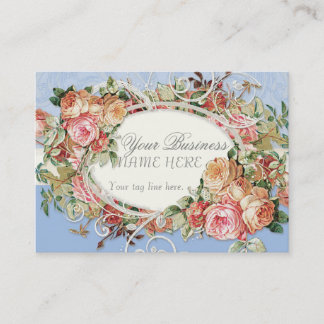 Vintage Antique Roses Floral Bouquet Modern Swirls Business Card
