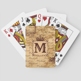 Vintage antique royal king world map rustic  playing cards