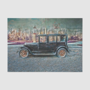 Vintage Antique Rustic Black Old Aged Car Tissue Paper