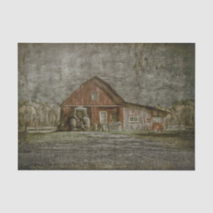 Vintage Antique Rustic Old Red Texture Barn Tissue Paper