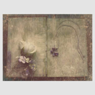 Vintage Antique Sepia Brown Floral Old Texture Tissue Paper