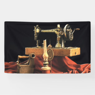 Vintage Antique Sewing Machine Banner