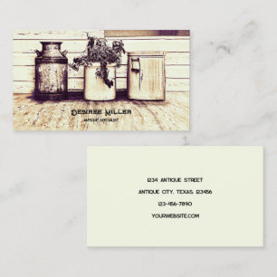 Vintage Antique Shop Sepia Rustic Country Jugs Business Card