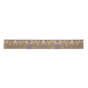 Vintage Antique Smoky Mauve Gold Medallion Satin Ribbon