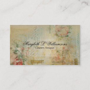 Vintage Antique Soft Flower Blends Blue Business Card