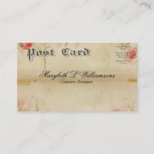 Vintage Antique Soft Flower Postcard Business Card