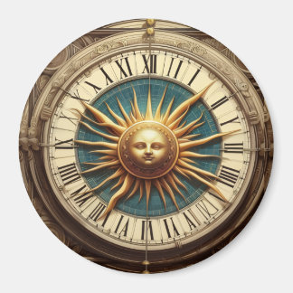 Vintage Antique Sundial Magnetic Button / Fr Magnet