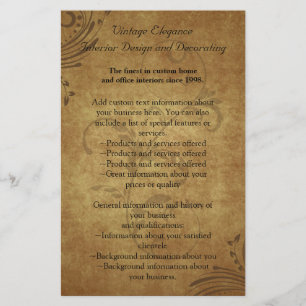 Vintage Antique Swirl Flyer or Program