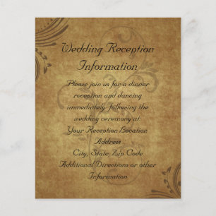 Vintage Antique Teastain Swirl Reception Map