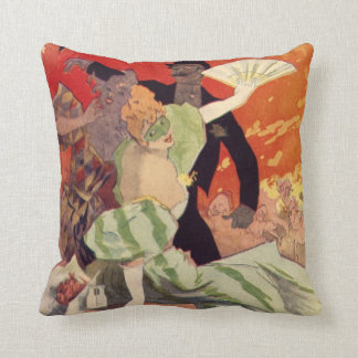 Vintage Antique Theatre Opera Carnaval Cushion