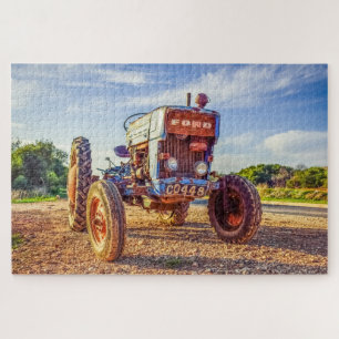 Vintage Antique Tractor Farm Scene Rural America Jigsaw Puzzle