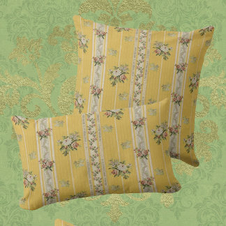 Vintage Antique Wallpaper Yellow  Cushion