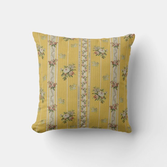 Vintage Antique Wallpaper Yellow  Cushion (Front)