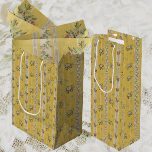 Vintage Antique Wallpaper Yellow Medium Gift Bag