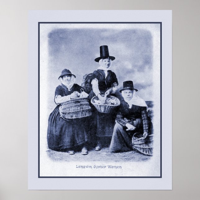 Vintage antique Welsh Oyster women Poster (Front)