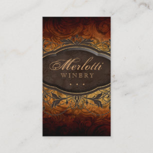 Vintage Antique Wine Leaves Business Card