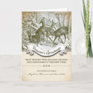 vintage antique winter season's greeting card