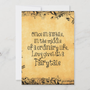 Vintage Antique with Love Quote Wedding Invitation