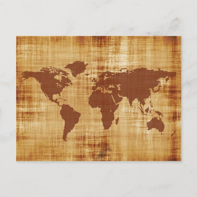 Vintage Antique World Map Montage Postcard (Front)