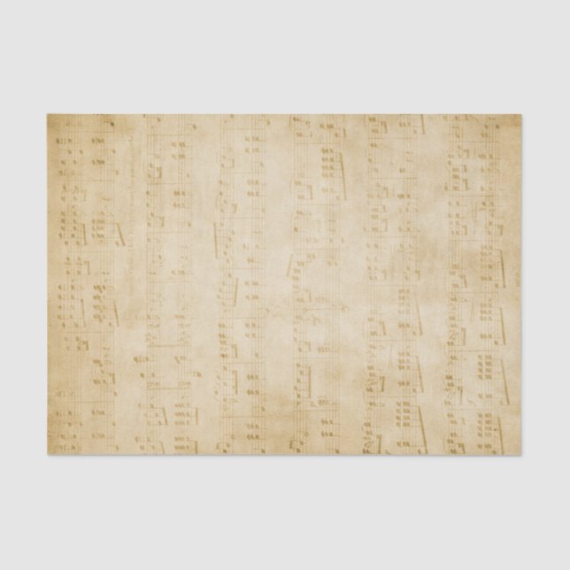 Vintage Antiqued Antique Sheet Music Tissue Paper (Front)