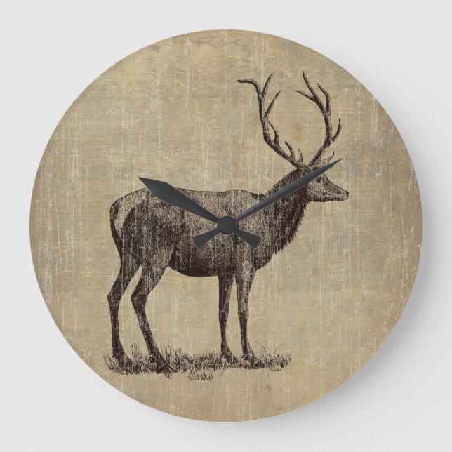 Vintage Antler Large Clock (Front)