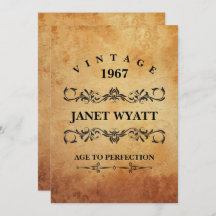 Vintage Any Age Birthday Invitation
