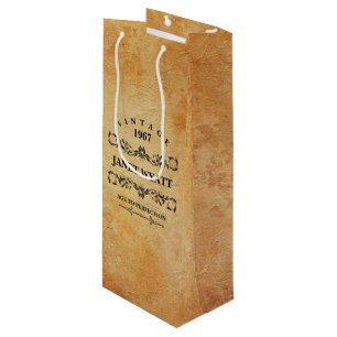 Vintage Any Age Birthday Wine Gift Bag