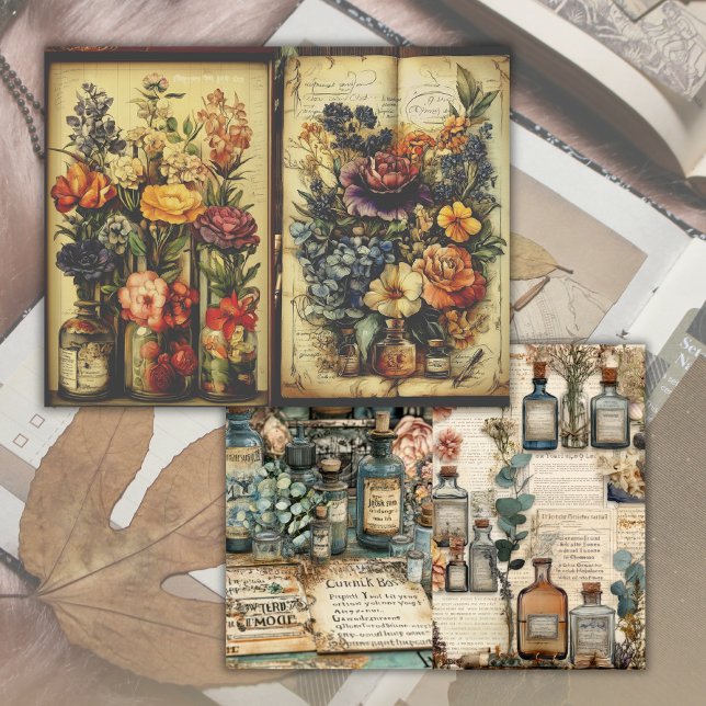 Vintage Apothecary Botanical Junk Journal Paper (Creator Uploaded)