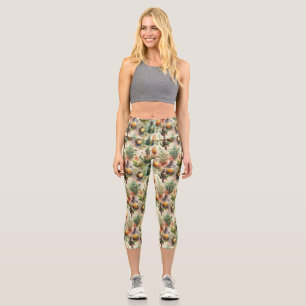 Vintage Apothecary Bottles Pattern (1) Capri Leggings