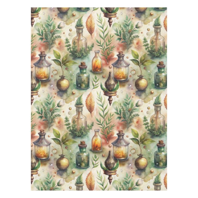 Vintage Apothecary Bottles Pattern (1) Tablecloth (Front)