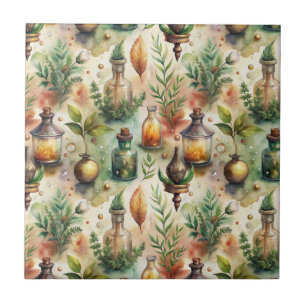 Vintage Apothecary Bottles Pattern (1) Tile